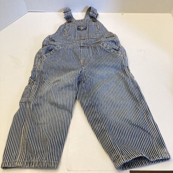Vintage OshKosh B'Gosh Overalls Vestback Railroad Hickory Stripe 18 Months - Picture 6 of 6